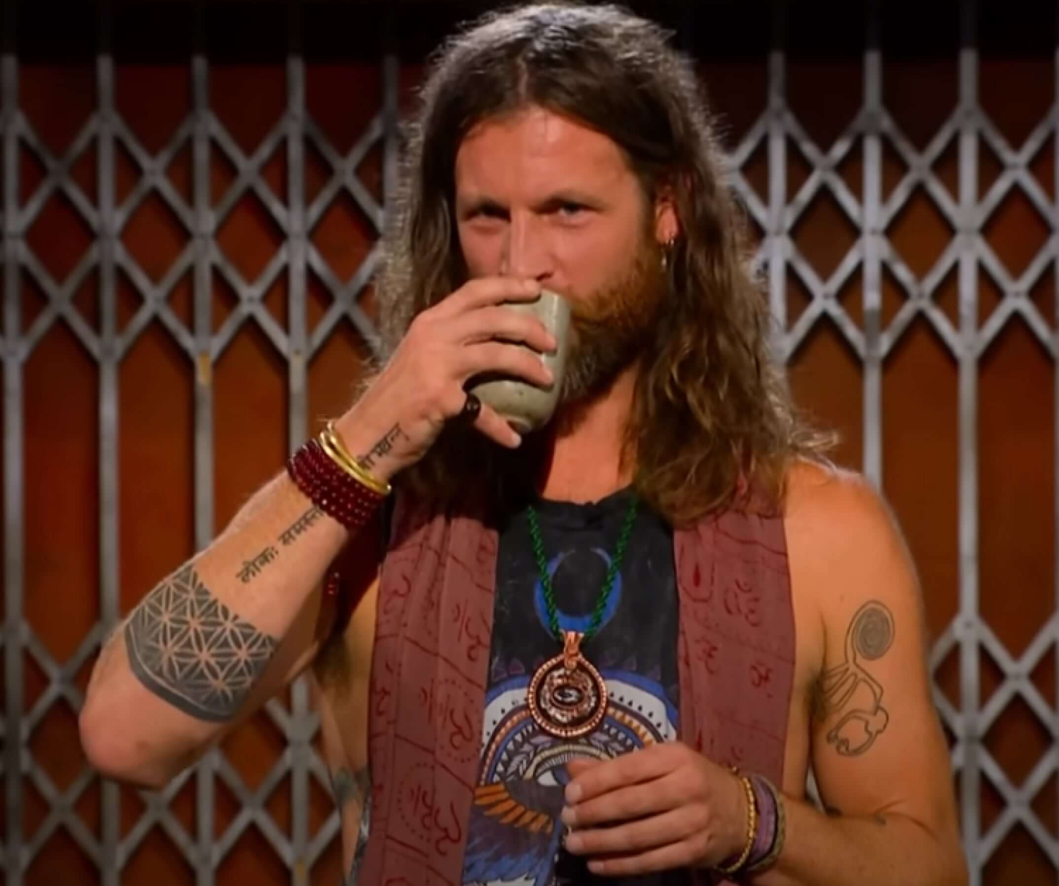 Image of Liam Browne drinking Full Power Cacao
